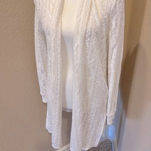 NWT Lucky Brand White Open Knit Cardigan